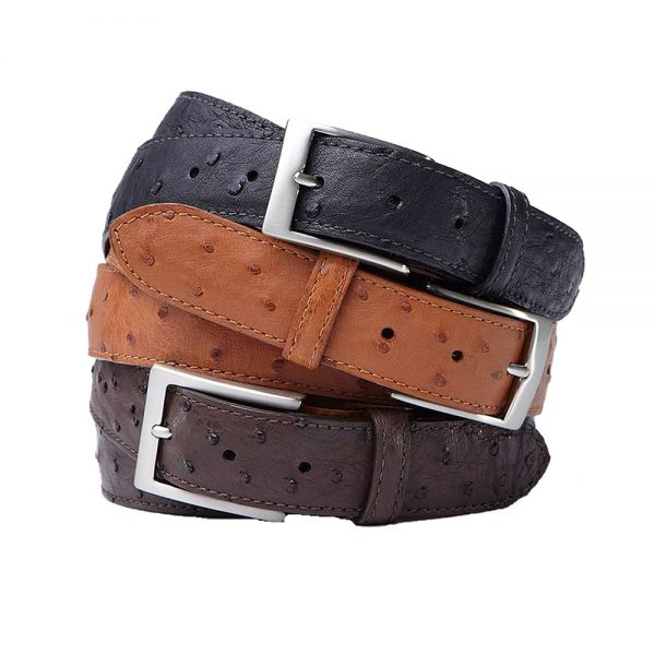 Ostrich Quill Leather Belt – RL20EO