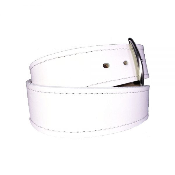 Double Ply Dress Leather Belt in White Color – RL20W